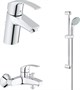 GROHE Набор смесителей для ванны Eurosmart 124446(33265002,33300002,27853000) GROHE-124446 - фото 200324