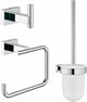 GROHE Набор аксессуаров 3 предмета: Ершик, держатель бумаги, крючок Essentials Cube 40757001 хром GROHE-40757001 - фото 200756