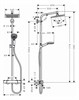 HANSGROHE Душевая система Hansgrohe Crometta Е 240 1jet Showerpipe 27271000 - фото 204144