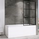 ABBER Шторка на ванну  Immer Offen AG72100B, размер 100 см, двери фиксированные, стекло 6 мм - фото 210806