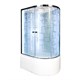DETO Душевая кабина EM4512LN LED с гидромассажем, размер 120x80 см, профиль глянцевый хром, стекло с узором EM4512LNLED+GM - фото 219952