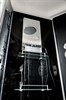 DETO Душевая кабина BM4510 LED BLACK, размер 100x100 см, профиль глянцевый хром, стекло тонированное - фото 221454