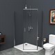 BELBAGNO Uno-195 Душевой уголок пятиугольный, размер 100х80 см, двери раздвижные, стекло 5 мм - фото 236143