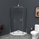 BELBAGNO Uno-195 Душевой уголок пятиугольный, размер 90х90 см, двери раздвижные, стекло 5 мм - фото 238675