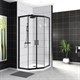 BELBAGNO Uno-195 Душевой уголок пятиугольный, размер 90х90 см, двери раздвижные, стекло 5 мм UNO-195-P-2-90-C-NERO - фото 238718