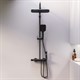 DAMIXA Gala Душевая система с ванно-душевым термостатическим смесителем-полкой и гигиеническим душем, цвет черный - фото 240206