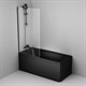AM.PM W90BS-080-140BT Gem шторка на борт ванны 80х140, фиксированная, черный, стекло прозрачное - фото 241169