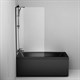 AM.PM W90BS-080-140BT Gem шторка на борт ванны 80х140, фиксированная, черный, стекло прозрачное - фото 241170