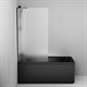 AM.PM W90BS-080-140BM Gem шторка на борт ванны 80х140, фиксированная, черный, стекло матовое - фото 241201