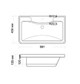 MADERA Adel Раковина накладная  прямоугольная, искусственный мрамор, ширина 90 см - фото 246229