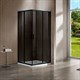 VINCEA Garda Душевой уголок двери раздвижные, размер 80х100 см, профиль - черный  / стекло - тонированное, стекло 6 мм - фото 247051