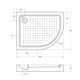 CEZARES Акриловый поддон TRAY-A-RH-100/80-550-15-W-L полукруглый-асимметричный, размер 100х80 см, высота 15 см, цвет белый - фото 248003