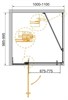 CEZARES Slider Душевой уголок прямоугольный двери распашные, профиль - хром / стекло - прозрачное, размер 100х100 см, стекло 8 мм - фото 248525