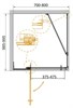 CEZARES Slider Душевой уголок прямоугольный двери распашные, профиль - хром / стекло - прозрачное, размер 70х100 см, стекло 8 мм - фото 248531