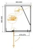CEZARES Slider Душевой уголок прямоугольный двери распашные, профиль - хром / стекло - прозрачное, размер 80х100 см, стекло 8 мм - фото 248537
