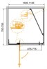 CEZARES Slider Душевой уголок прямоугольный двери распашные, профиль - хром / стекло - прозрачное, размер 100х80 см, стекло 8 мм - фото 248549