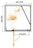 CEZARES Slider Душевой уголок прямоугольный двери распашные, профиль - хром / стекло - серое, размер 90х90 см, стекло 8 мм - фото 248593