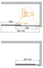 CEZARES Slider Шторка на ванну раздвижная, профиль - хром / стекло - прозрачное, ширина 80 см, стекло 6 мм - фото 248660