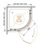 CEZARES Bergamo Душевой уголок полукруглый двери распашные, профиль - хром / стекло - прозрачное, размер 100х100 см, стекло 6 мм - фото 248732