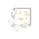CEZARES Elena Душевой уголок квадратный двери складные профиль - хром / стекло - прозрачное, размер 100х100 см, стекло 6 мм - фото 248744
