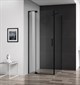 CEZARES Slider Душевой уголок прямоугольный двери распашные, профиль - черный  / стекло - прозрачное, размер 100х100 см, стекло 8 мм - фото 249895