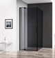 CEZARES Slider Душевой уголок прямоугольный двери распашные, профиль - черный  / стекло - серое, размер 100х100 см, стекло 8 мм - фото 249897