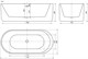SANCOS Fiori Ванна акриловая отдельностоящая, размер 170х80 см, цвет белый - фото 252240