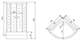 TIMO Standart Душевая кабина четверть круга, размер 80х80 см, профиль - черный / стекло - прозрачное, двери раздвижные - фото 252596
