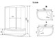 TIMO Standart Душевая кабина прямоугольная-асимметричная, размер 110х85 см, профиль - хром / стекло - матовое, двери раздвижные - фото 252652