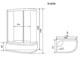 TIMO Standart Душевая кабина прямоугольная-асимметричная, размер 110х85 см, профиль - матовый / стекло - тонированное, двери раздвижные - фото 253906
