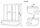 TIMO Standart Душевая кабина прямоугольная-асимметричная, размер 120х85 см, профиль - матовый / стекло - тонированное, двери раздвижные T-1120R - фото 254129