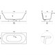 SALINI Ornella Встраиваемая ванна с прямоугольной чашей, регулируемые ножки, донный клапан "Up&Down" белый, сифон, интегрированный слив-перелив размер 190х80 см, белый - фото 257378