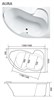 1MARKA Aura Ванна асимметричная пристенная размер 160х105 см, цвет белый - фото 259043