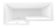 1MARKA Linea Ванна асимметричная пристенная размер 165х85 см, цвет белый - фото 259127