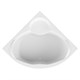 1MARKA Trapani Ванна угловая пристенная размер 140х140 см, цвет белый - фото 259604