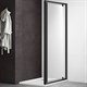 AQUATEK Душевая дверь распашные, ширина 100 см, профиль черный / стекло прозрачное, стекло 6 мм - фото 261387