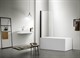 AQUATEK Душевая шторка на ванну, ширина 80 см, профиль черный / стекло прозрачное, стекло 6 мм - фото 261419