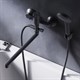 AM.PM X-Joy S Смеситель для ванны и душа с длинным изливом и душевым набором, черный - фото 262285