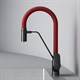 AM.PM Like Смеситель для кухни с каналом для питьевой воды и гибким изливом, черн., красный излив - фото 263529