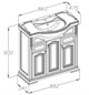 OPADIRIS Rispecto Тумба под раковину напольная ширина 85 см, слоновая кость 00-00005909 - фото 265058