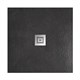 BELBAGNO Uno Поддон квадратный 90х90 из искусственного мрамора в комплекте с сифоном с декоративной накладкой (хром), черный матовый - фото 265557