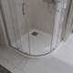 BELBAGNO Uno Поддон полукруглый 90х90 из искусственного мрамора в комплекте с сифоном с декоративной накладкой (хром), белый TRAY-MR-UNO-R-90-550-35-W-CR - фото 265674