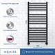 AQUATEK Альтаир Полотенцесушитель водяной (ШxВ) 500 х 1100, цвет черный муар AQ KK1611BL - фото 266513