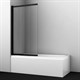 WASSERKRAFT Dill 61S Стеклянная шторка для ванны раздвижная, распашная ширина 80 см, Профиль - черный / Стекло - прозрачное - фото 272220