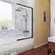 WASSERKRAFT Dill 61S Стеклянная шторка для ванны раздвижная, распашная ширина 80 см, Профиль - черный / Стекло - прозрачное - фото 272222