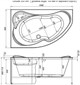 AQUANET Capri Ванна акриловая асимметричная встраиваемая / пристенная размер 160x100 см с каркасом L, белый - фото 272346