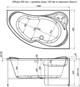 AQUANET Capri Ванна акриловая асимметричная встраиваемая / пристенная размер 160x100 см с каркасом R, белый - фото 272366
