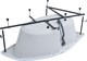 AQUANET Capri Ванна акриловая асимметричная встраиваемая / пристенная размер 170x110 см с каркасом R, белый - фото 272413