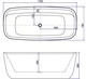 AQUANET Family Ванна акриловая овальная отдельностоящая / пристенная размер 170x80 см, белый / черный - фото 272486