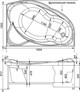 AQUANET Jamaica Ванна акриловая асимметричная встраиваемая / пристенная размер 160x110 см с каркасом R, белый - фото 272714